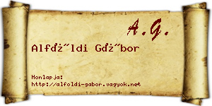 Alföldi Gábor névjegykártya